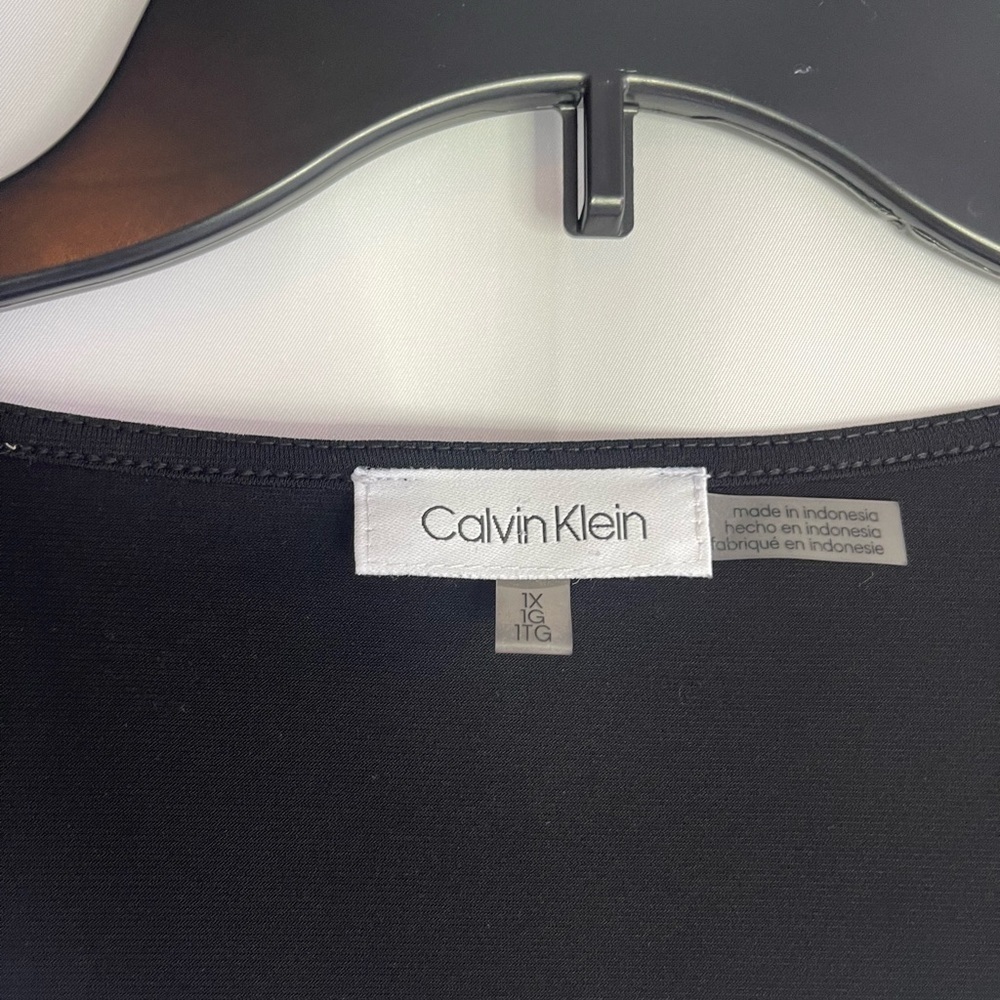 Calvin Klein Black and White Studded Blouse - Picture 4 of 6